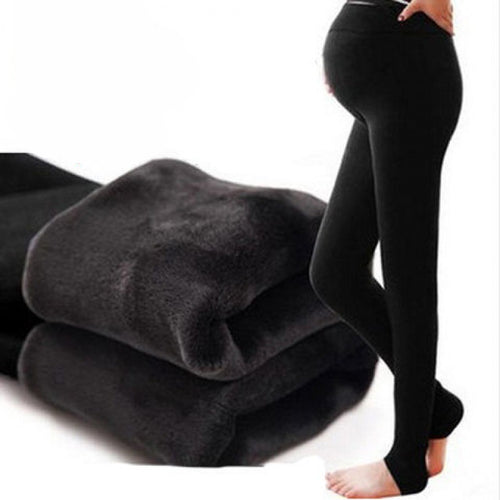 Fleece lined over-the-belly maternity leggings, photo 1