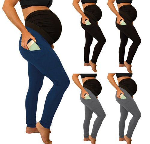 Crossover maternity leggings with pocket, photo 2