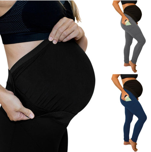 Crossover maternity leggings with pocket, photo 1