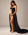 Serene Lace Maternity Dress in black