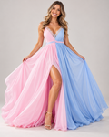 Pink and Blue Gender Reveal Maternity Gown